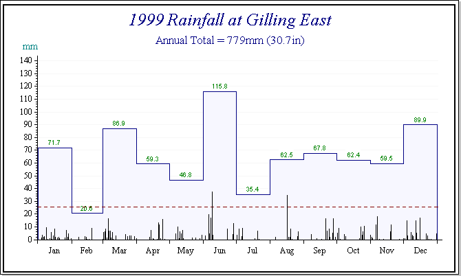 Rainfall chart 1999
